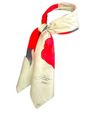 Ensemble Carré de soie et clip Pavot - Soierie Huo