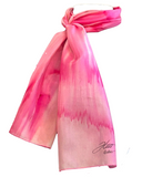 Écharpe en soie Ondulation rose - Soierie Huo