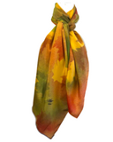 Foulard de soie pour homme et femme Érable rouge et vert - Soierie Huo