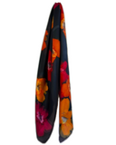 Paréo de soie Noir tutti frutti - Soierie Huo