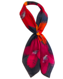 Foulard carré de soie Noir tutti frutti - Soierie Huo