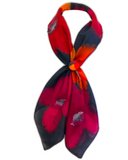 Foulard carré de soie Noir tutti frutti - Soierie Huo