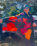 Paréo de soie Noir tutti frutti - Soierie Huo