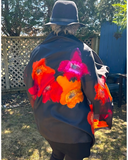 Paréo de soie Noir tutti frutti - Soierie Huo