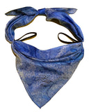Masque, Couvre visage en soie Bleu glacier - Soierie Huo
