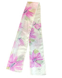 Écharpe en soie Grandes fleurs fuchsia - Soierie Huo