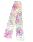 Large fuchsia flowers silk scarf - Soierie Huo