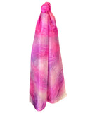 Silk scarf with vibrant pink foliage - Soierie Huo