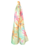 Silk scarf Pink daisies and coral - Soierie Huo