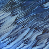 Black and ultramarine cast silk square scarf - Soierie Huo