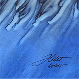 Black and ultramarine cast silk square scarf - Soierie Huo