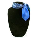 Black and ultramarine cast silk square scarf - Soierie Huo