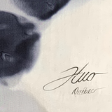 White silk scarf with black flowers - Soierie Huo