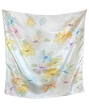 Foulard carré de soie Marguerites pastel - Soierie Huo