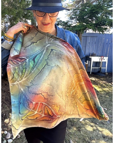 Foulard carré de soie Luxure