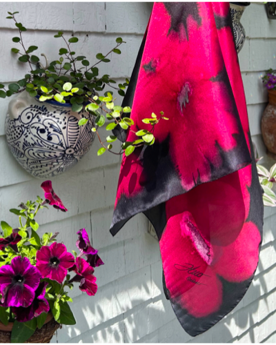Foulard carré de soie Émotion