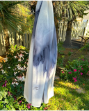 Foulard de soie pour homme et femme Gris et blanc