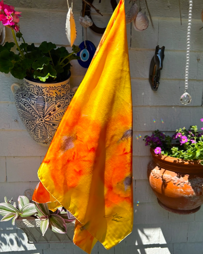 Foulard carré de soie Vent du sud