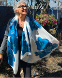 White Pareo with navy flowers