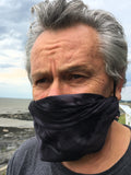 Masque, Couvre visage en soie Coulé gris foncé - Soierie Huo