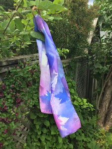 Écharpe de soie érable violet - Soierie Huo