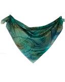 Square silk scarf Sea mist - Soierie Huo