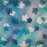 Foulard carré de soie érable turquoise - Soierie Huo