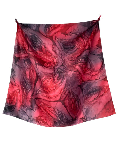 Foulard carré de soie Le rouge et le noir - Soierie Huo