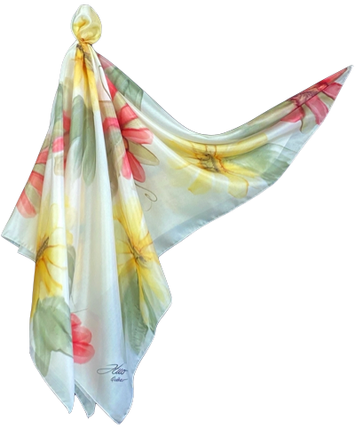 Lot De 2 Foulards Carrés En Soie Pour Femme - 53x53 Cm, Bleu Et Violet, Multifonctions