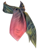 Square silk scarf Warm shades - Soierie Huo