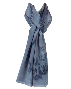 Foulard de soie pour homme Gris irisé - Soierie Huo