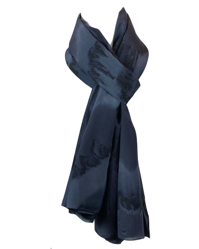 Foulard de soie pour homme Ondulation noire – Soierie Huo