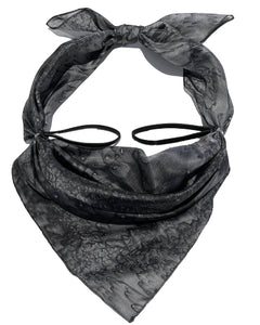 Masque, Couvre visage en soie Granité noir - Soierie Huo