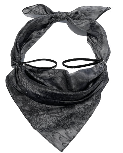 Masque, Couvre visage en soie Granité noir - Soierie Huo