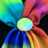 Foulard carré de soie        arc-en-ciel - Soierie Huo