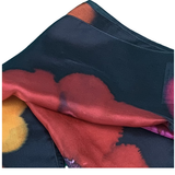 Écharpe en soie noire multicolore - Soierie Huo