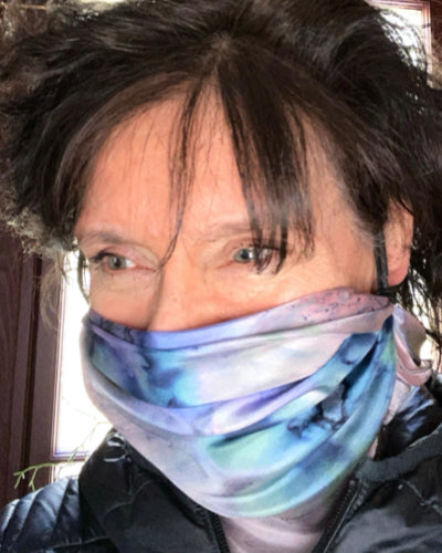 Masque, Couvre visage en soie Bruine - Soierie Huo