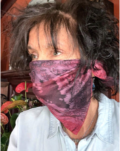 Masque, Couvre visage en soie Le Rouge et le Noir - Soierie Huo