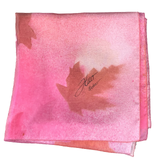 Foulard carré de soie érable rosé - Soierie Huo