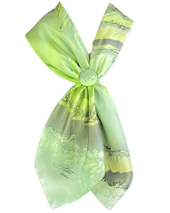 Foulard carré de soie Vert pour ma Mère - Soierie Huo