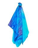 Foulard carré de soie coulé tricolore - Soierie Huo